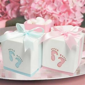 Boîtes à bonbons avec ruban pour fête prénatale, cadeaux pour mariage, 329L