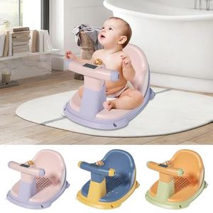 Asiento de ducha para bebé, bañera ergonómica, asiento de bañera inteligente con sensor de temperatura, asiento de bañera para bebé respetuoso con la piel para niños 240228