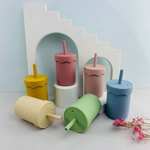 Siliconen sippy-beker voor baby's met rietje, morsbestendige waterbekers, drinkbeker voor peuters