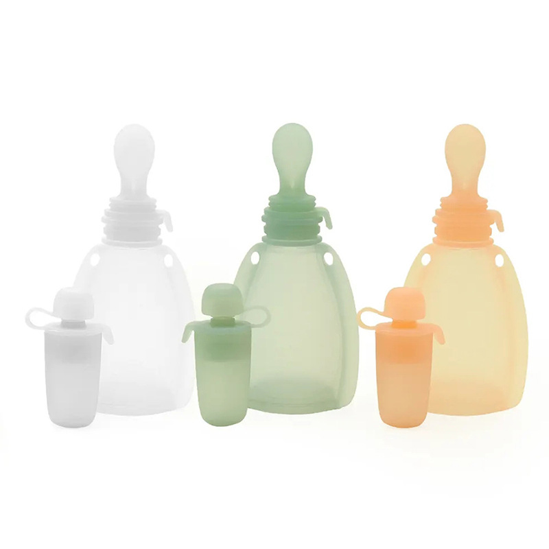 Baby Silikon Squeeze Fütterung Löffel Flasche BPA FREI Lebensmittel Grade Tragbare Püree Beutel Nachfüllbare Säuglings Lebensmittel Behälter Milch Lagerung Taschen