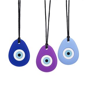 Anneau de dentition en Silicone pour bébé, collier sensoriel pour garçons et filles, pendentif en forme d'oeil rond en forme de larme, jouets à mâcher oraux, tdah, autisme