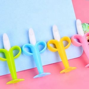 Baby siliconen training tandenborstel bananenvorm veilig poddle peet kauw speelgoed kinderziekte cadeau baby kauwen