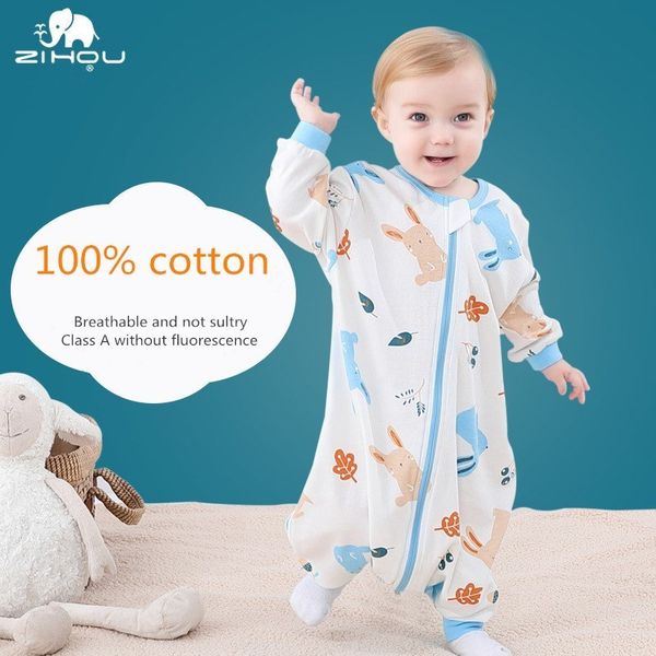 Sac de couchage pour bébé, vêtements pour bébés tricotés en coton à manches longues, pyjamas pour nouveau-nés, pyjamas pour enfants à jambes fendues, 0-5 ans 201208