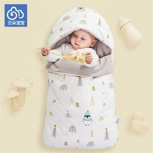 Baby Slaapzak envelop voor Neonate Pure Cotton Born Baby Fant Wrapped Wter-wandelwagen Goed gedaan Details 211023