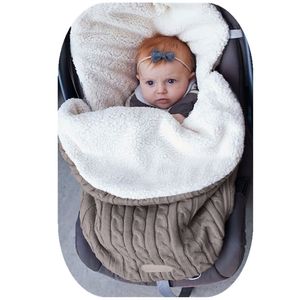 Baby Slaapzak Envelop Winter Kids SleepSack FootMuff voor Wandelwagen Gebreide Slaap Sack Kinderen Gebreide Wol Slaapzak 220216