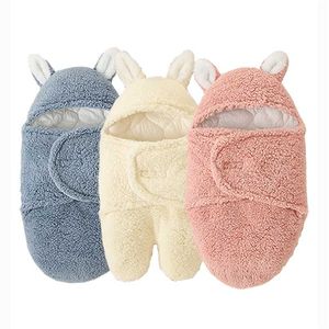 Baby Slaapzak voor Jongens Swaddle Wrap Ultra-Soft Fluffy Fleece Ontvangend Deken Geboren Cocon voor Baby Swaddling 0-9 Maanden 211025
