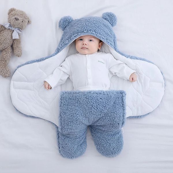 Sac de couchage pour bébé, couverture polaire ultra douce et moelleuse, vêtements pour bébés garçons et filles, emmaillotage pour pépinière, 3 6 M, 240119