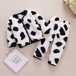 Baby nachtkleding set jongens homewear kleding herfst lente meisje flanel pyjama sets G1023