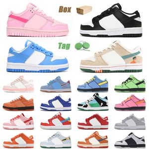 2024 Top OG Baby Kids Sneakers Designer panda Loopschoenen Panda's Zwart Wit Kreeft Fruitig Kiezel Triple Roze Universiteit Blauw Jogging Wandelplatform Trainers