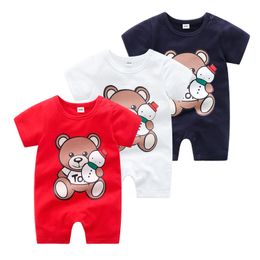 Baby Snowman Bear Printed Rompers Coins concepteur de concepteur Bodys Cotton Bodys Curchs Summer Toddler Kids Soft Climb Vêtements Z7561