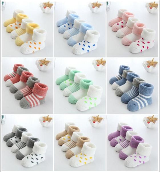 Chaussettes courtes unisexes en coton épais pour nouveau-nés, chaussettes d'hiver pour bébés de 06 mois, pour filles et garçons, 5647839