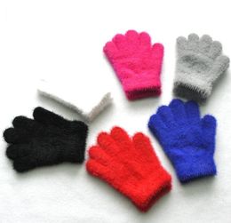 bébé doux polaire vison gants chauds 2-6 ans enfants hiver plus chaud gant stretch tricot couleur bonbon gants de noël cadeau enfants épais gants
