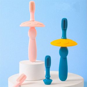 Cepillo de dientes de entrenamiento de silicona suave para bebés, herramienta de cepillo de dientes para niños, cepillos de dientes para niños, cuidado Dental 20220224 H1