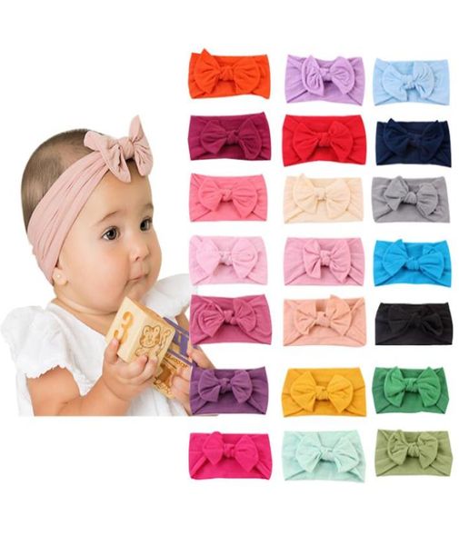 Baby Solid Bandbands 22 couleurs bohos arc hairband band infant hair band kids girls nylon tandband pavan-tout-petit accessoires de cheveux bébé8265842