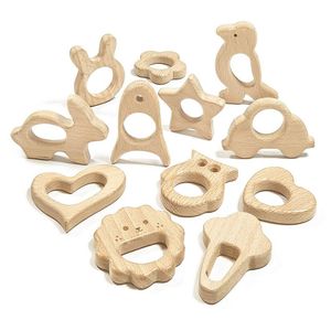 Baby Soothers Wooden Theether Animal kralen Beech Rodent Star Diy Fope -keten Tandjes Bracelet Accessoires Montessori Pasgeboren cadeau 20220902 E3