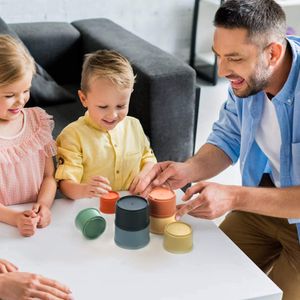 Baby Stacking Cup Toys Science Early Educational Baby Bath Toys Stack Tower Baby Building Builds Montessori Toys For Kids Cadeau