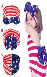 Baby ster streep nationale vlag strik Hoofdbanden 3 Ontwerp Meisjes Mooie Leuke Amerikaanse vlag Haarband Headwrap Kinderen Elastisch Acce4114584