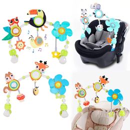 Baby Stroller Arch Toys Toys Musical Sensory Toy avec Teether Crib Pram Seat Seat Development for Babies 0 6 12 mois Gift 240411