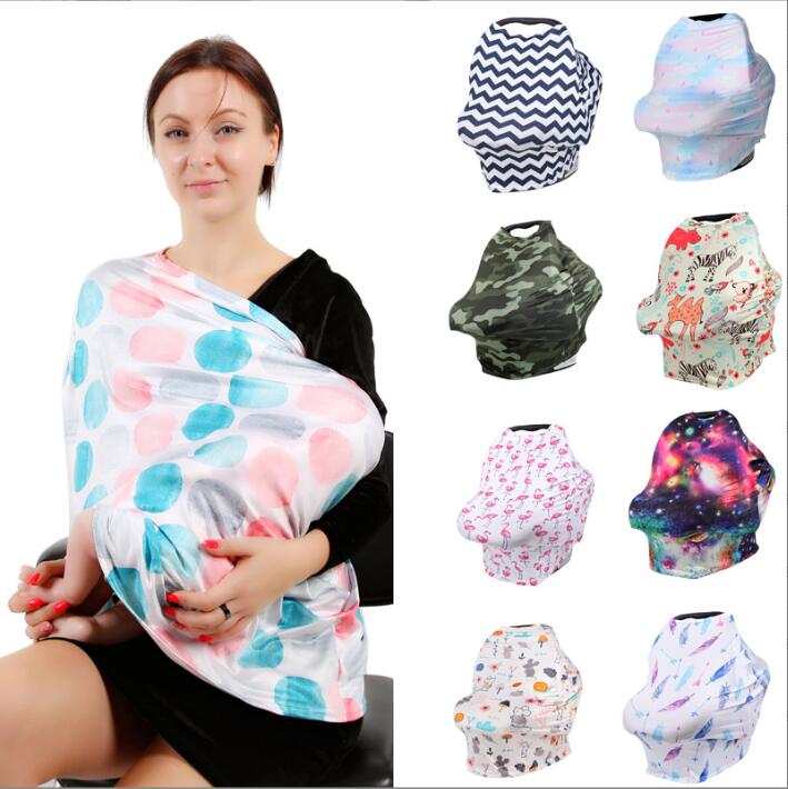 Baby Stroller Cover Nursing Scarf Privacy Wrap Infant Car Seat Shopping Cart Cover High Chair Canopy Breast Feeding Covers Breastfeeding Shawl 34 Color BC290