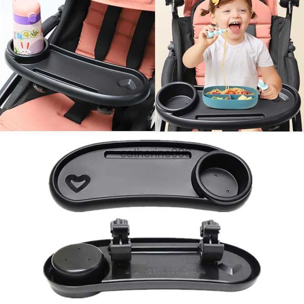 Cochecito de bebé Cena Mesa Bandeja Accesorios Universal Niños Carrito Cochecito Bandeja de bocadillos Plato Botella de leche Portavasos con reposabrazos L230625