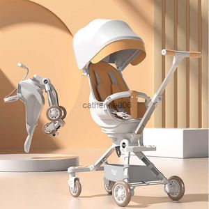 Poussette pliante pouvant s'asseoir et s'allonger Poussette portative pour voiture Trolley pour enfants Cadre en aluminium Chaise coquille d'oeuf Poussette bébé L230625