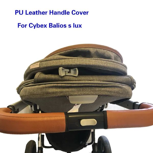Couverture de poignée de poussette de bébé pour Cybex balios s lux 28 cm de longueur étui de protection en cuir Pu fauteuils roulants accessoires de poussettes 240123