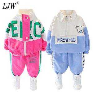 Baby pak lente herfst kids meisjes kleding sets konijnen oren tops meisjes hoodies trainingspakken pakken katoenen sweatshirts + broek F1210