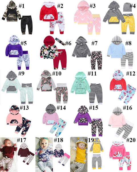 bébé costumes garçons filles imprimé floral costumes ensemble de vêtements pour bébés pantalons hoddies bébé tenues à manches longues ins ensemble de vêtements gratuit