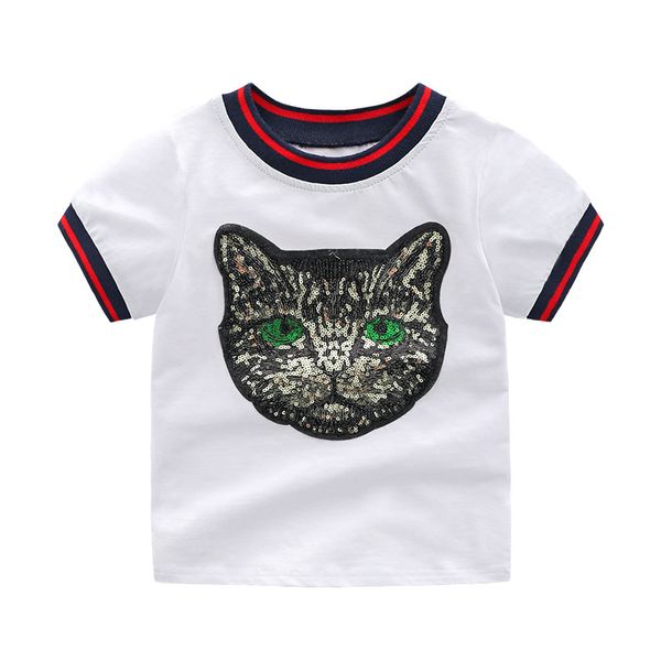 Bébé vêtements d'été garçon dessin animé T-shirt maternelle mignon demi manches marée enfants haut pur coton t-shirts S2174