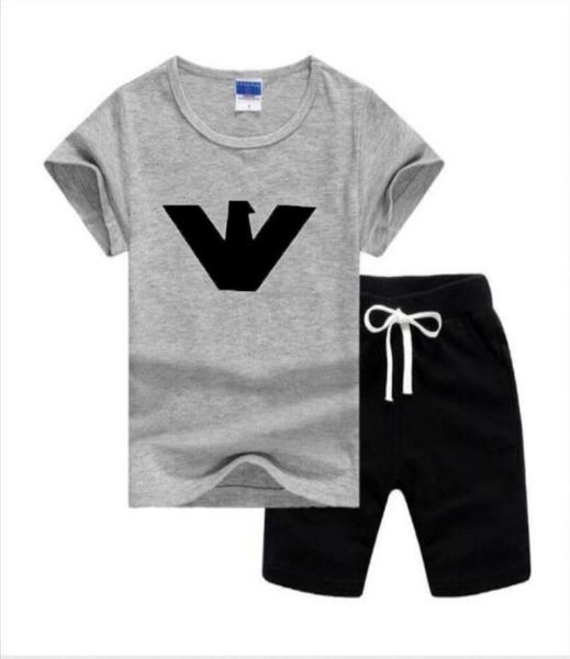 Costumes d'été pour bébés garçons Style Preppy, ensembles deux pièces pour enfants, vêtements d'extérieur décontractés, t-shirt et short de couleur unie, ensembles de vêtements 8552386