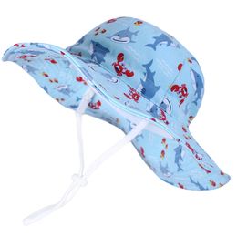 Baby Sun Hat Breatchable Summer Bucket Bucket Toddler Flamingo Animal Cap pour enfants Upf 50+ Wide Brim Chin Strap Outdoor Beach Hat