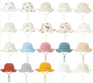 Chapeau de soleil d'été pour bébé, chapeau seau pour garçons et filles, visière en coton pour enfants, casquette de pêcheur imprimée de dessin animé