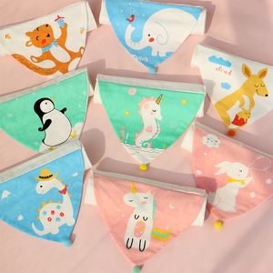 Baby Sweat Wipes 4 couches Cartoon Pad Back Towels for Kids 4 couches de gaze épreuve serviette d'animal image coton absorbe d'été serviettes 1231 D3