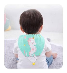 Baby Sweat Wipes 4 couches Cartoon Pad Back Towels for Kids 4 couches of Gauze Sweatproof Picture Animal Picture Cotton Summer Absorb 4231547