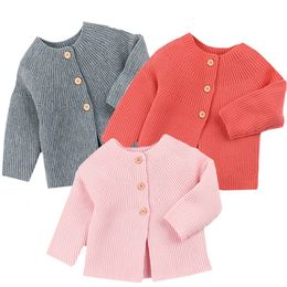 Pull bébé nouveau-né garçon filles pulls cardigans automne enfant en bas âge à manches longues vestes en tricot printemps manteaux tricotés pour enfants LJ201023