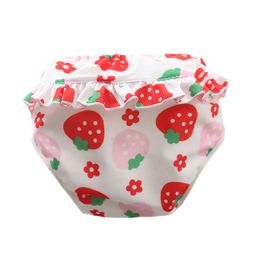 Baby Swim Diaper réutilisable à la piscine nouveau-née Trunks Flamingo Strawberry Print Double couches Pantalon Nappy pour le bain