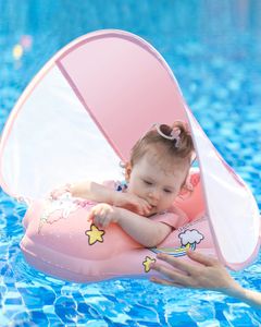 Baby natation flottante chute gonflable Baby Baby Float avec une canopée bébé anneau flottant de natation FLOTAT FLOTER TRACLER 240523