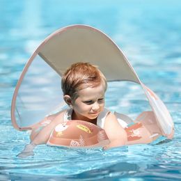 Baby Swimming Float met luifel Splash Play opblaasbaar babyzwembad Float Ring Swan Toys Swim Trainer For Girls 240521