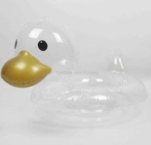 Anneau de natation pour bébé Canard transparent mignon Flotteurs de bain gonflables pour bébé Tubes de cercle de natation Flottant Siège pour enfants Matelas de piscine Sports nautiques Flotteurs Jouets de bain