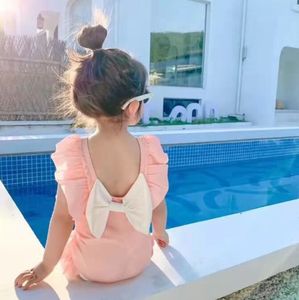 Baby Swimsuit Girl uit één stuk meisje Bikini schattige snel droge Backless Bow Children's Swimsuits