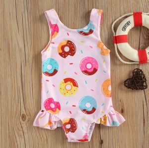 Maillot de bain pour bébé petites filles maillot de bain une pièce été enfants mignon impression maillot de bain sans manches