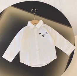 bebé camiseta solapa niño diseñador camiseta Manga larga niños ropa 4 estilos carta Patrón niñas niños camiseta Otoño Invierno primavera ropa formal uniforme escolar Blanco