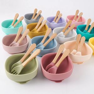 Baby Table Valise Set Kids Silicone Sucker Bowl Fork Spoon BPA BPA Free Childrens Table Varelle Food Some Approve Silicone Kids Products 240321