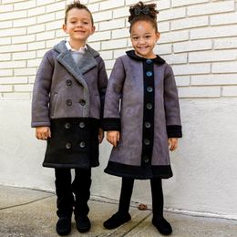 Baby tienerjas herfst herfst winter elegante jas outfit familie bijpassende kleding jongen/meisje kleding binnen gewatteerd gewatteerd 231220