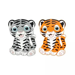 Body Tanders Leuk Tiger Animal Teely Toy Bap Gratis voedsel Grade Siliconen Chew Toys Kleurrijk pasgeboren baby Mondeling Motoraccessoire