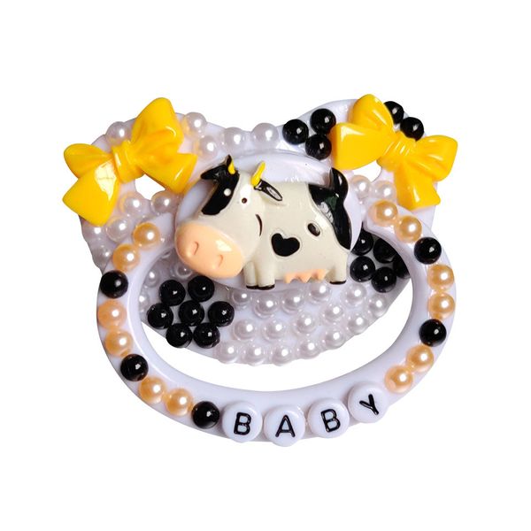 Jouets de dentition pour bébé 100% Handmake Mignonne petite vache Modèle Taille adulte Sucette Adulte Bébé Sucette Silicone Papa Fille 230721