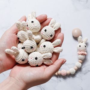 Jouets de dentition pour bébé 10 pc bébé anneau de dentition animal Crochet perles en bois rongeur bracelet de dentition en peluche lapin Accessoires Sucette chaîne gym bébé produits 230601