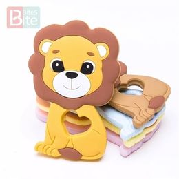 Baby Detrams Toys 10pcs / 5pcs Silicone Teether Lion Pendant Grade Grade Perle Perage de dentition