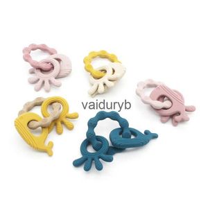 Juguetes para mordedores para bebés, 1 pieza, mordedor de silicona con animales Kawaii, regalos para Baby Shower, cadena de chupete, pulsera Molar, cuidado de masticación de calidad alimentaria, juguetes para bebésvaiduryb