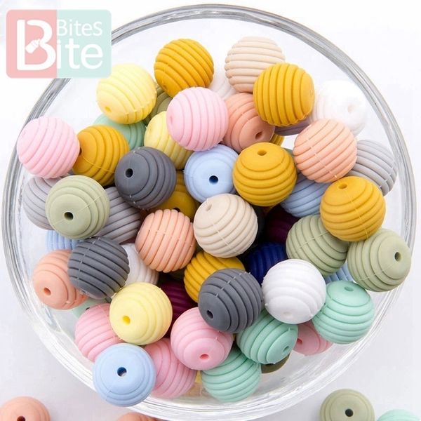 Jouets de dentition pour bébé 50pc Perles en silicone 15mm Jouets de dentition pour bébé Anneau de dentition pour bébé Perles en fil de silicone de qualité alimentaire Collier à faire soi-même Bracelet Marchandises pour enfants 230601